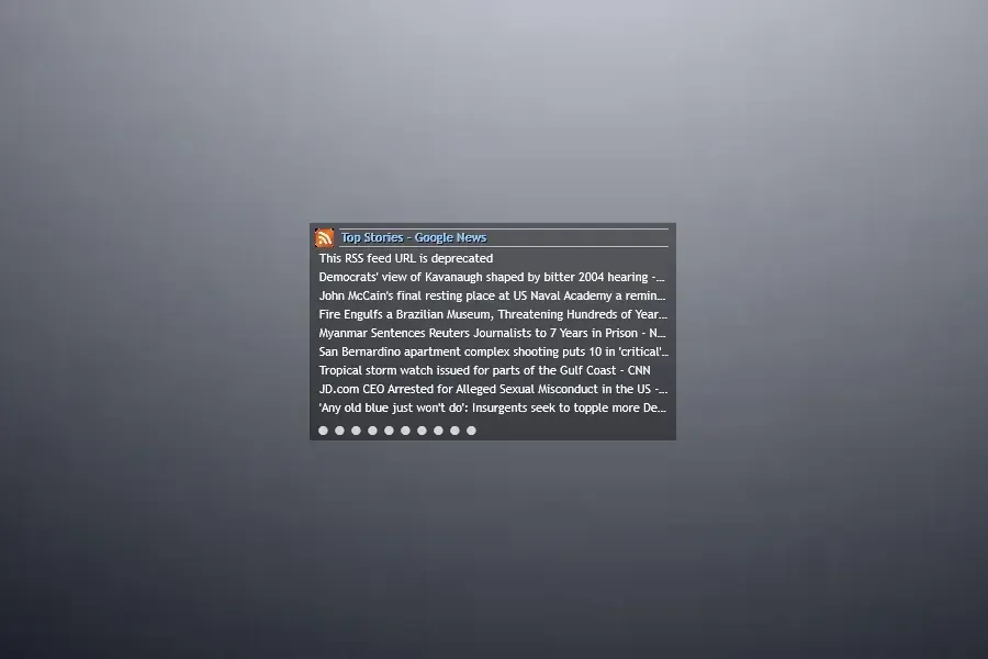 Source preview of RSS Feed Rainmeter Skin credited to Blackthorn87