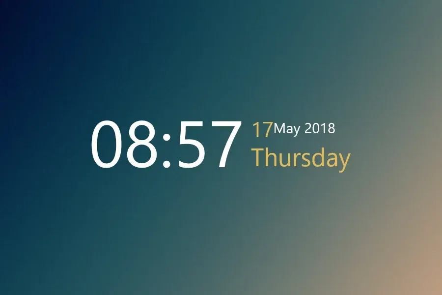Source preview of Simple Time Rainmeter Skin credited to imonline