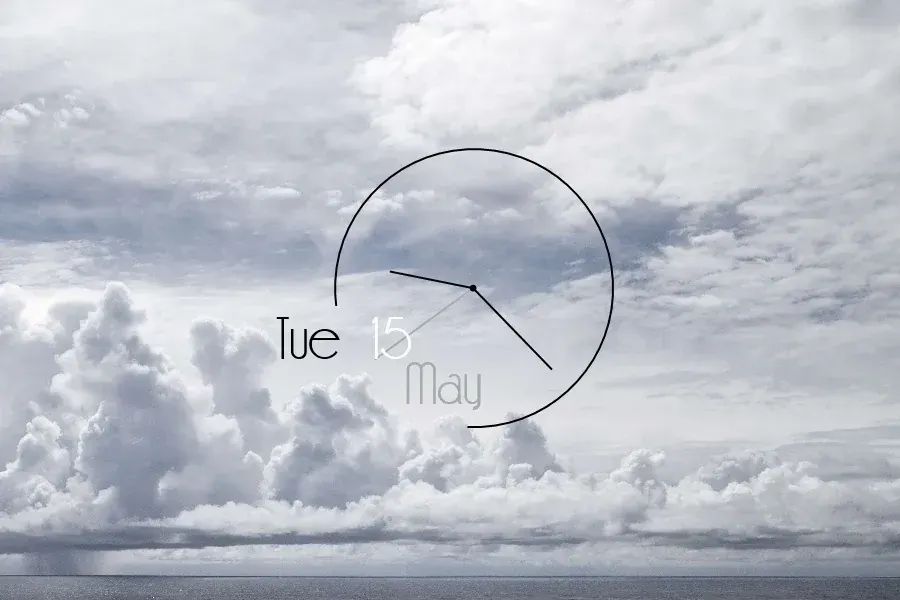 Source preview of Simplon Clock Rainmeter Skin credited to HipHopium
