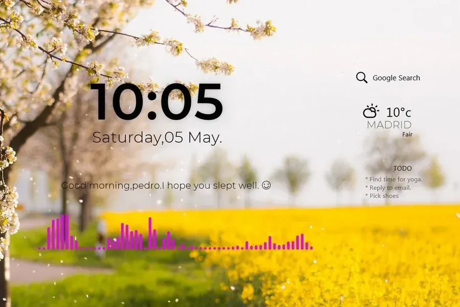 Source preview of Simplon Rainmeter Theme credited to HipHopium