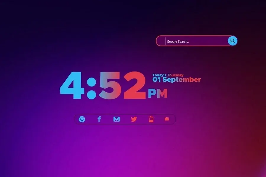 Source preview of Snow Wolf Rainmeter Skin credited to vinithkumar