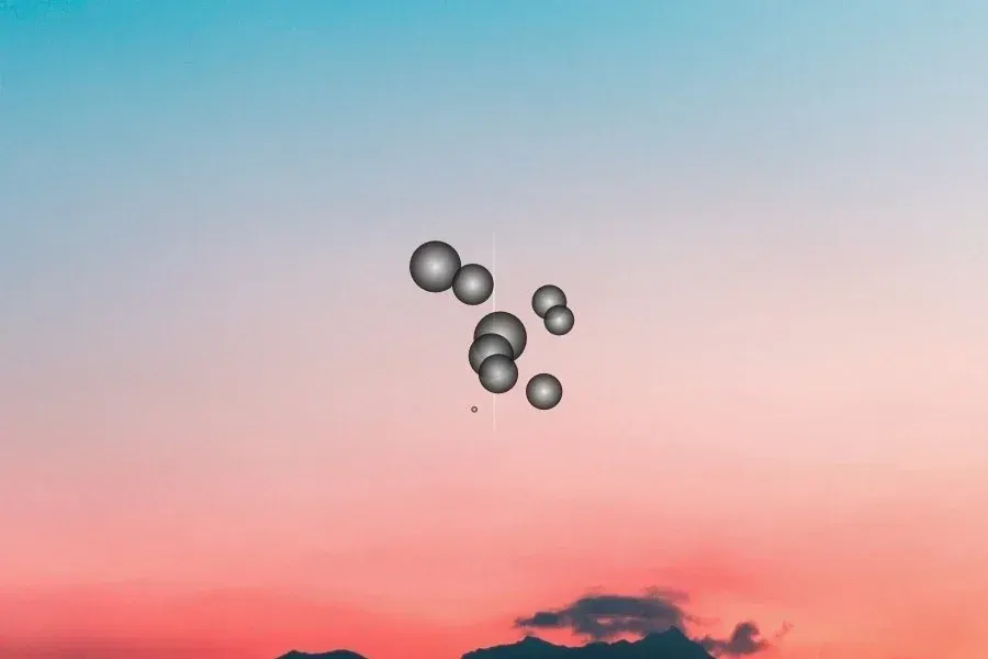 Source preview of Spacial Sound: A sound display using moving bubbles, diamonds or a mixture of the two, with configurable shape colors