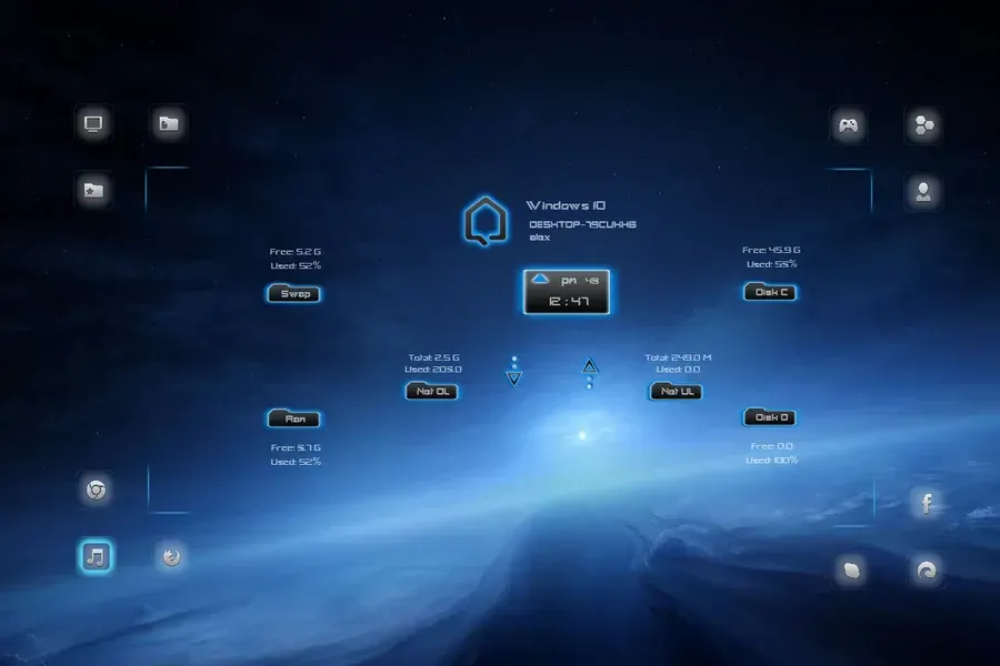 Source preview of Spectrum Rainmeter Skin credited to DarkEagle2011
