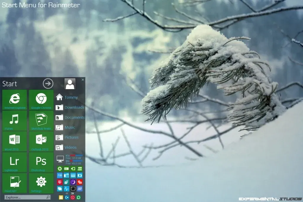 Start Menu v1.5.7 source preview credited to exper1mental