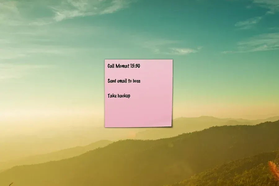 Source preview of Sticky Rainmeter Skin credited to KrupeshAnadkat