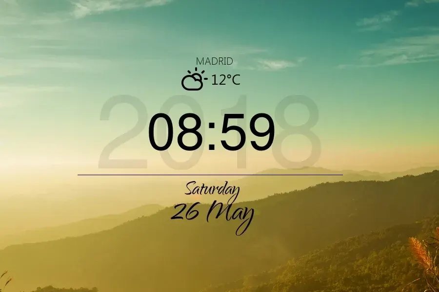 Source preview of Sunset Vision Rainmeter Skin credited to HipHopium