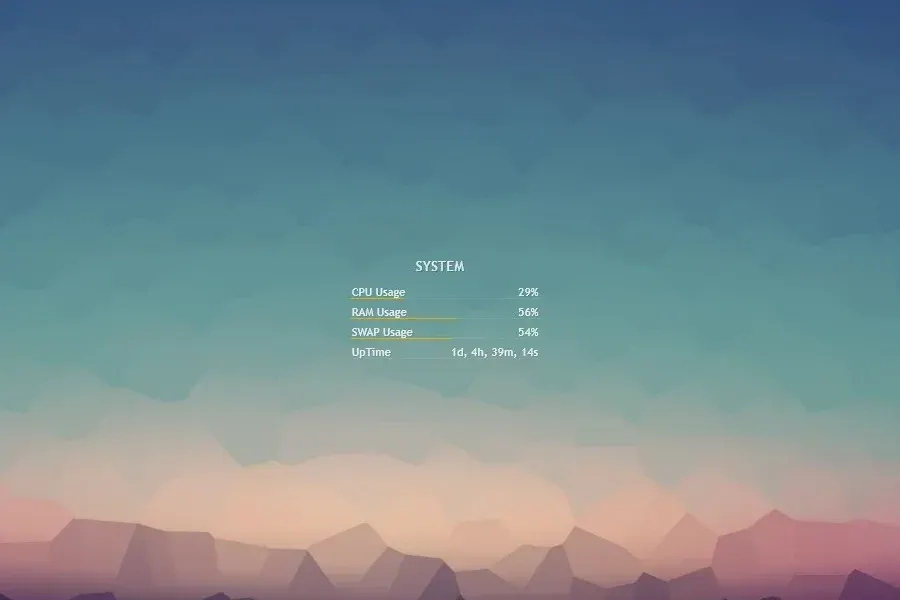 Source preview of System UpTime: An uptime display broken into days, hours, minutes and seconds, with an optional CPU/RAM/swap version
