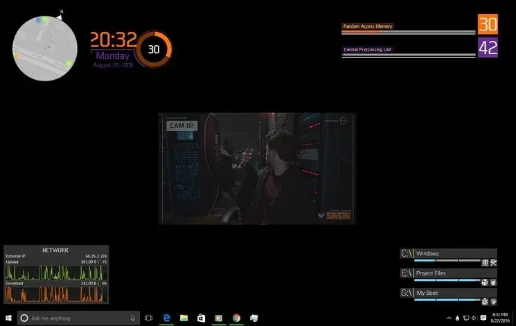 Creator source preview of The Division Rainmeter Skin