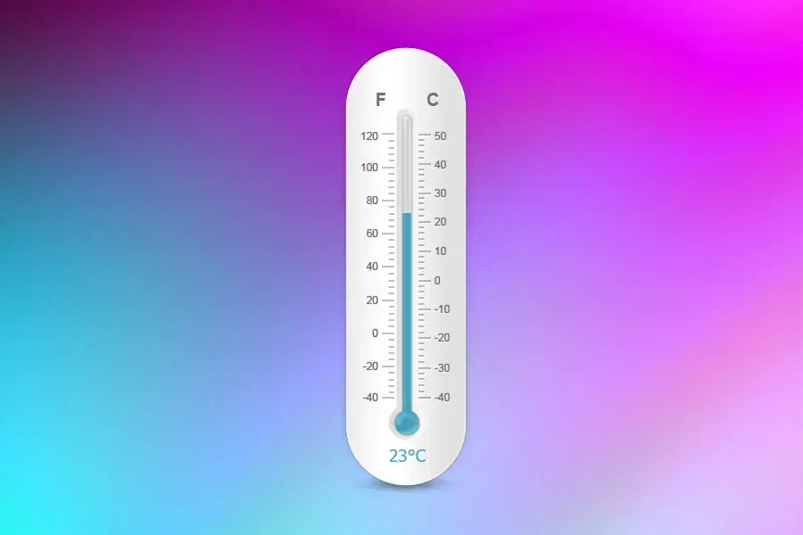 Source preview of Thermometer Rainmeter Skin credited to sa3er
