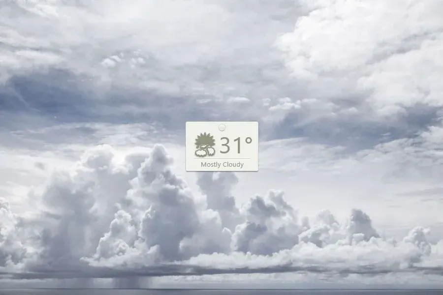 Source preview of Thumby Weather Rainmeter Skin credited to murasaki55