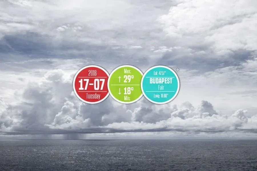 Source preview of Tri-Station Rainmeter Skin credited to by-segaal