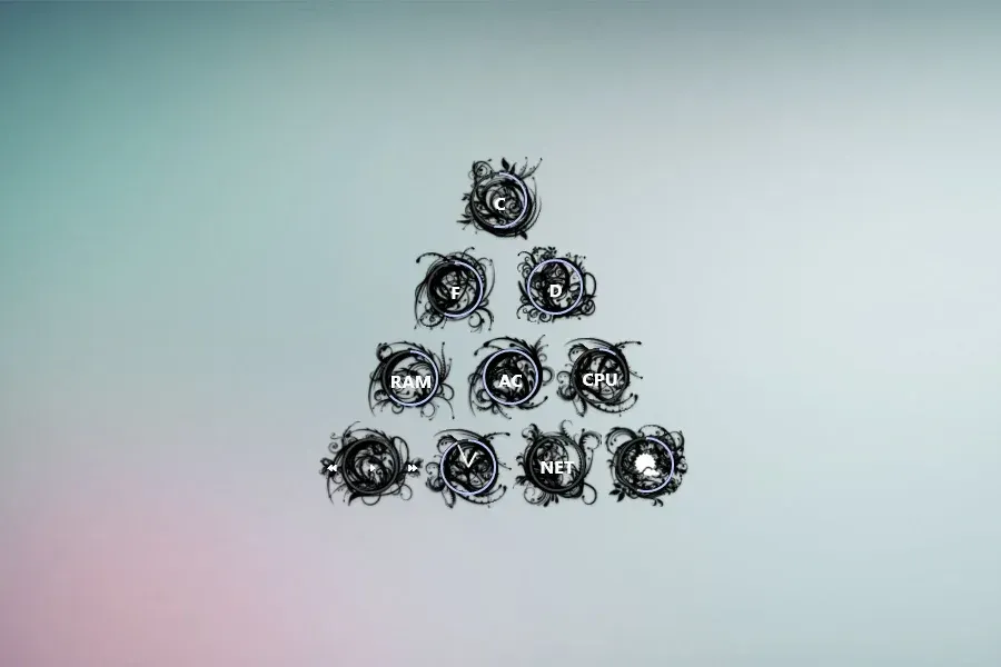 Source preview of Twirls Rainmeter Skin credited to Dariosuper