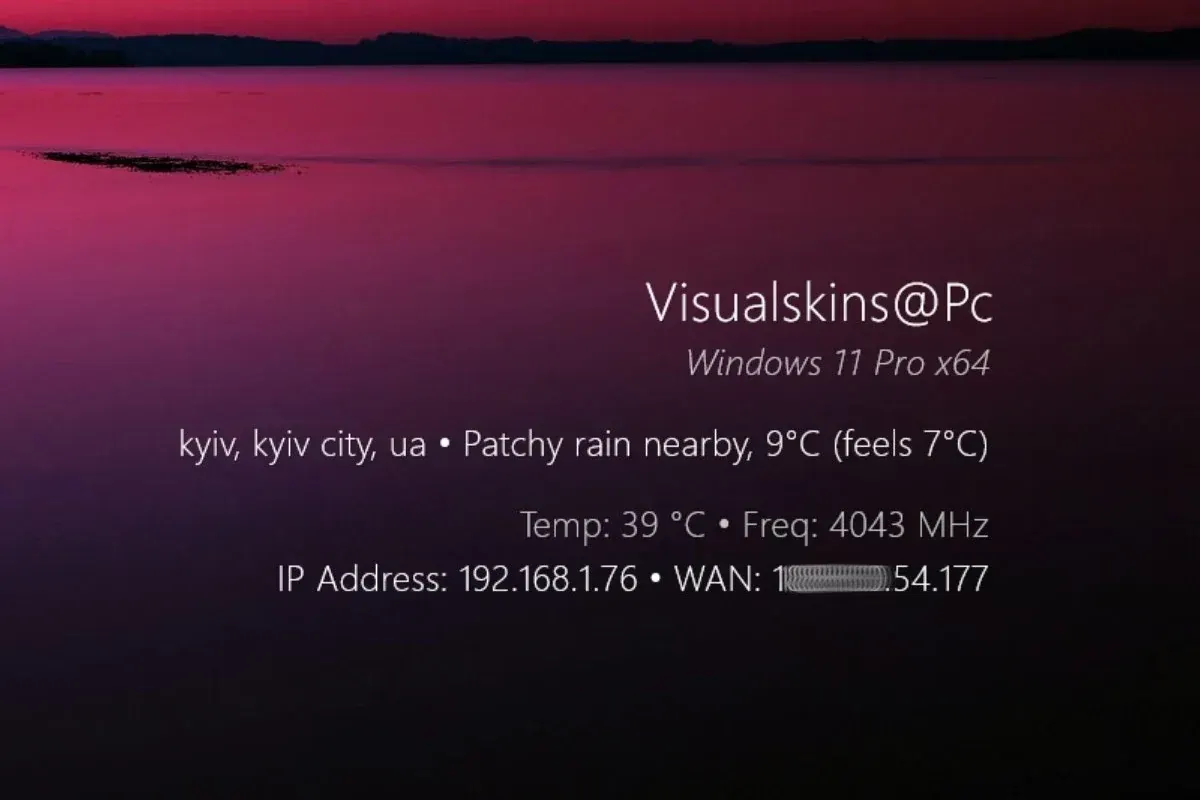 Source preview of typography: A text-led suite combining clock, system information and application shortcuts instead of large framed panels
