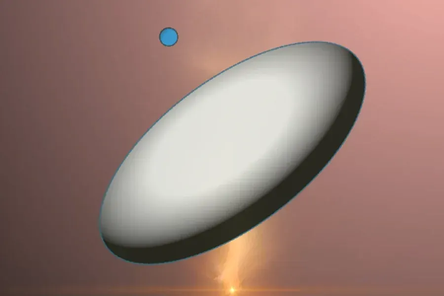 Source preview of UFO: An oval-disk visualizer with source-listed radius, satellite-size, color and shape controls