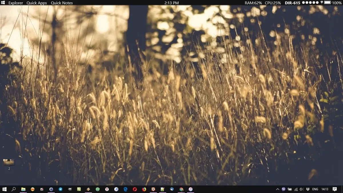 Source preview of Ultimate Status Bar: A mobile-style dark status panel combining quick apps, notes, a date/calendar interaction, CPU/RAM use and battery level