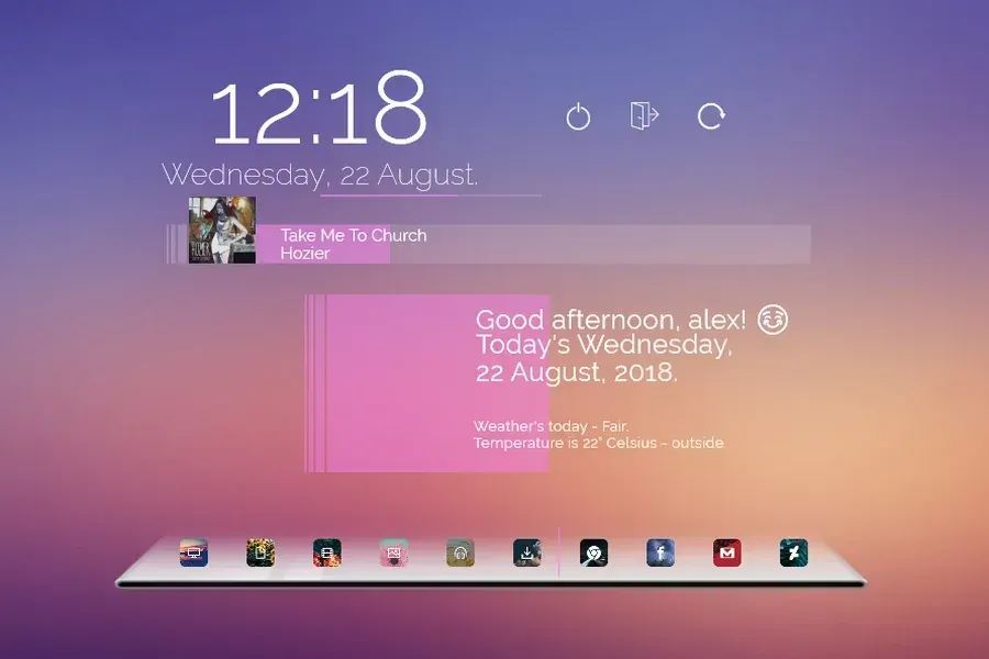 Source preview of UniMiXxx Rainmeter Theme credited to HipHopium