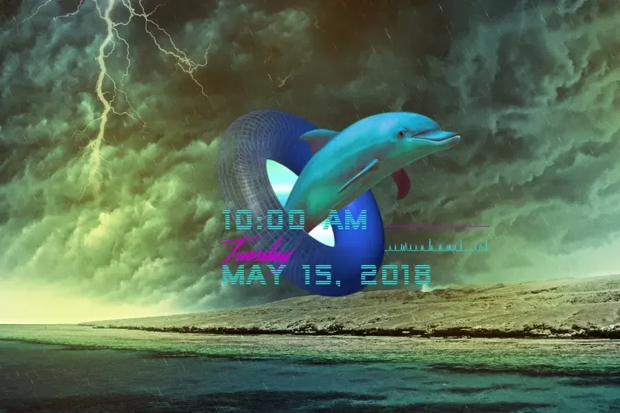 Source preview of Vapor Rainmeter Skin credited to Skryyne