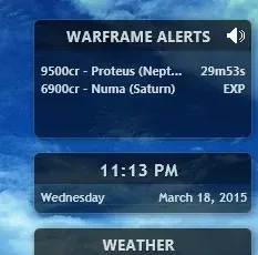 Creator source preview of Warframe Alerts Rainmeter Skin