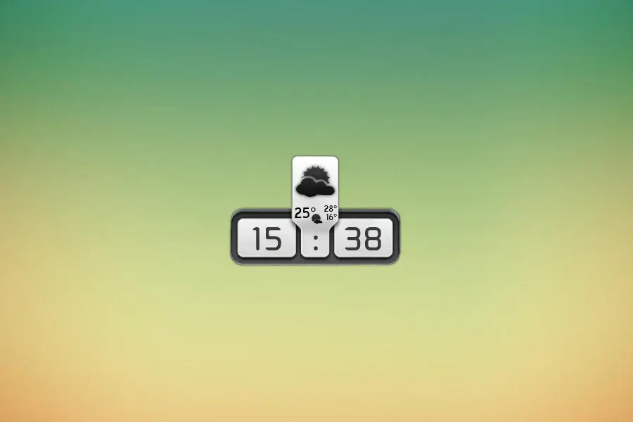 Source preview of Weather and Clock Panel Rainmeter Skin credited to lexestoo