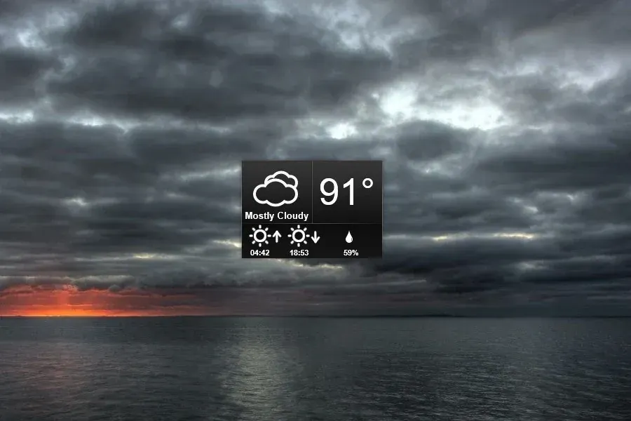 Source preview of Weather Location Rainmeter Skin credited to emilniemi