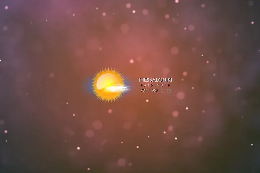 Source preview of Weather Reports Rainmeter Skin credited to adni18