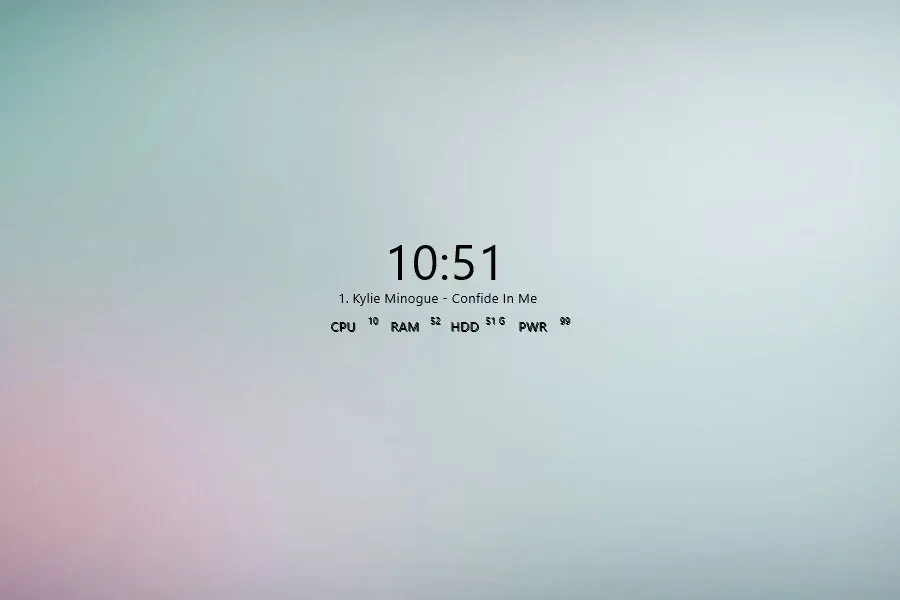 Source preview of Wipeout Rainmeter Skin credited to Owen69
