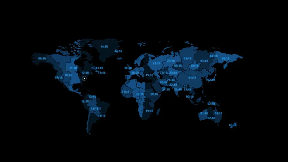 Creator source preview of World Map Clock Rainmeter Skin