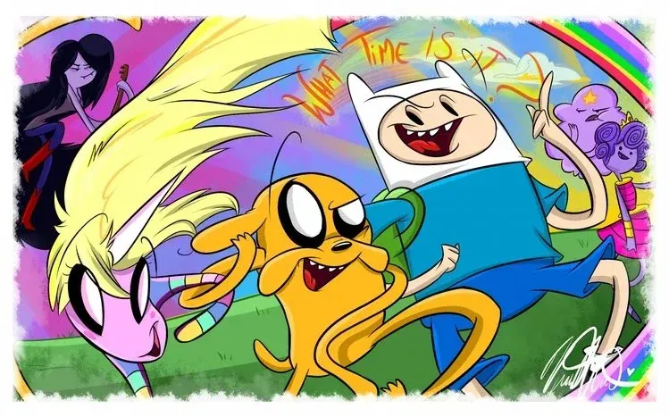 Adventure Time cartoon-themed wallpaper preview.