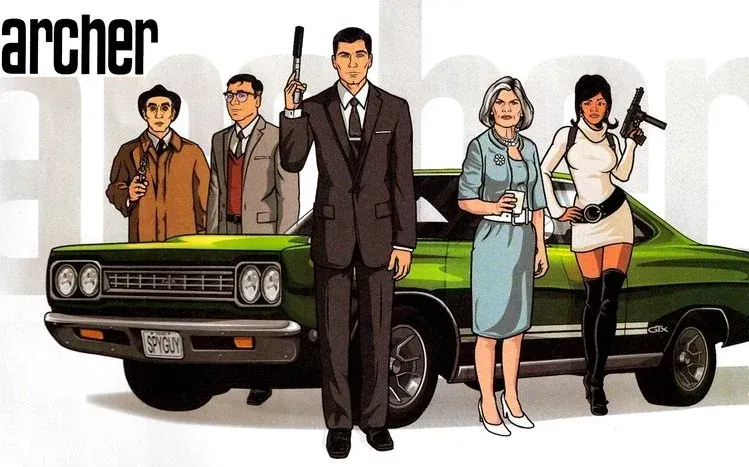 Archer wallpapers featuring characters from the adult animated series.