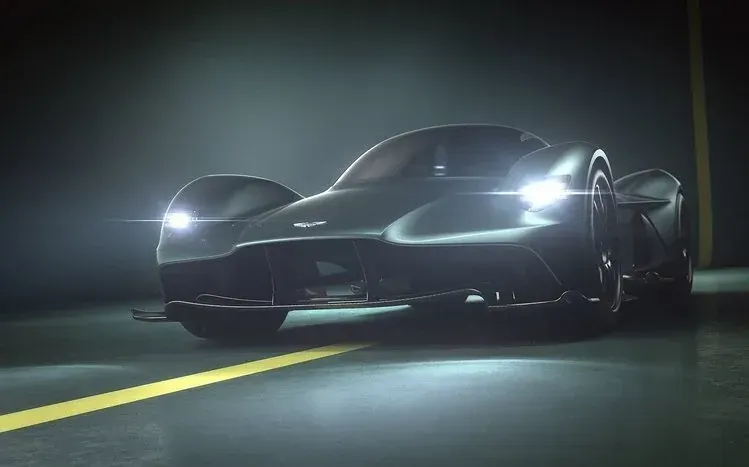 Aston Martin Valkyrie wallpapers focused on the two-door hybrid sports car.