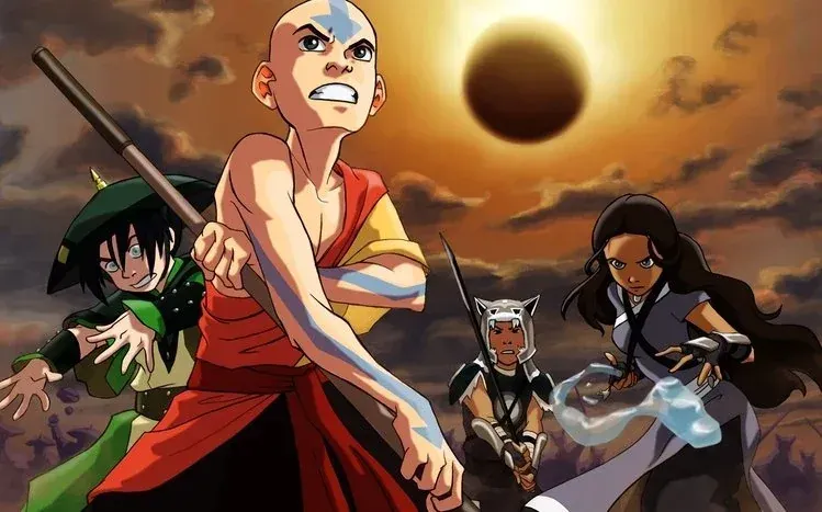 Avatar The Last Airbender character with piercing eyes and a half smile.