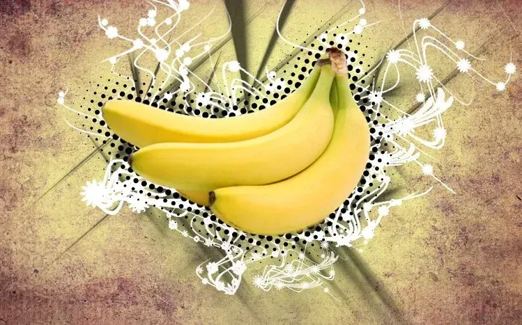 Bananas shown in varied images within a fruit-themed wallpaper collection.