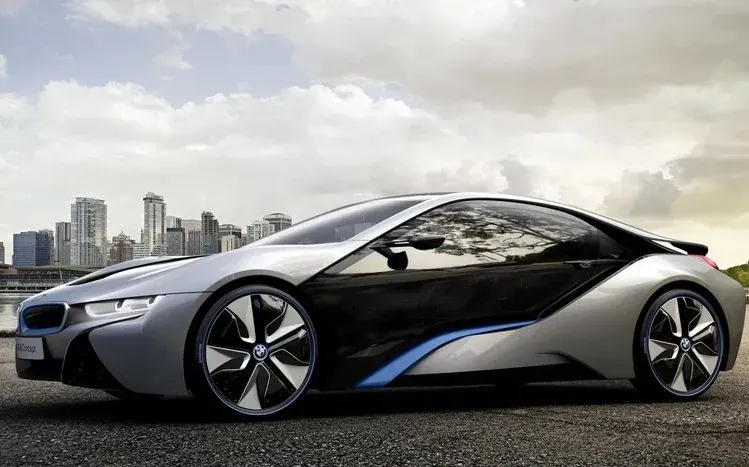 BMW i8 hybrid sports car wallpaper preview.