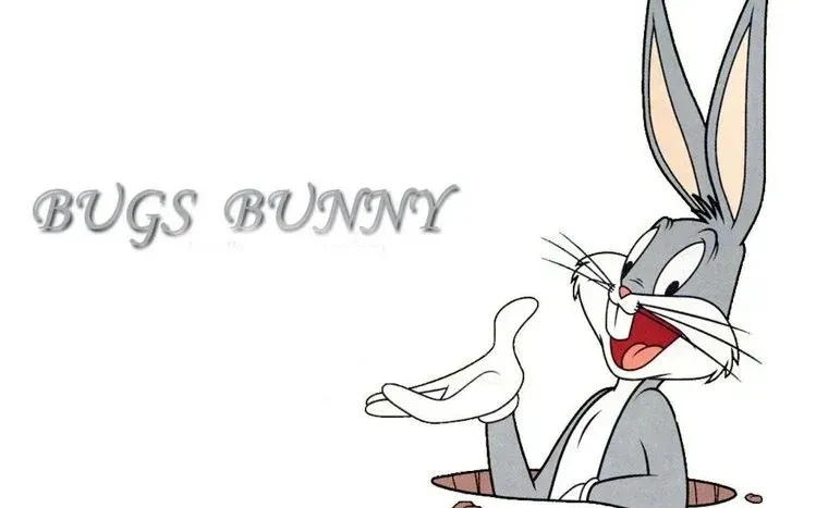 Cartoon wallpaper imagery showing Bugs Bunny together with Daffy Duck.