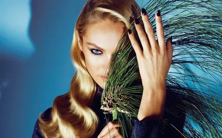 Candice Swanepoel wallpaper collection featuring her blonde hair, blue eyes, and tanned complexion.