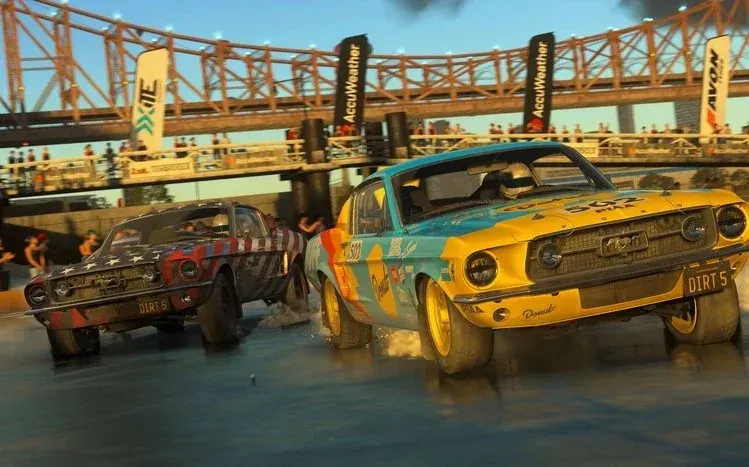 Dirt 5 wallpaper images featuring cars from the off-road racing game.