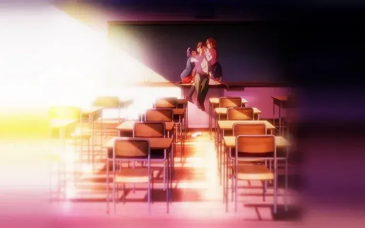 Domestic Girlfriend anime wallpapers themed around its central romantic triangle.