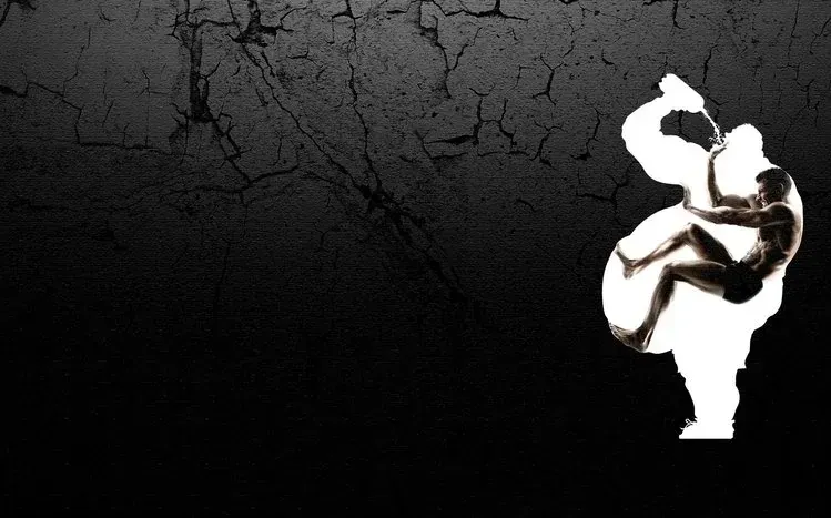 Black-and-white fitness-themed desktop wallpapers.