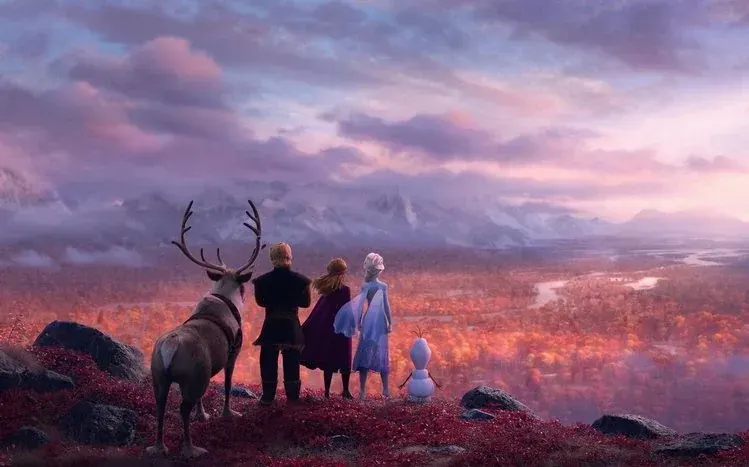 Frozen 2 wallpapers combining story characters with nature imagery.