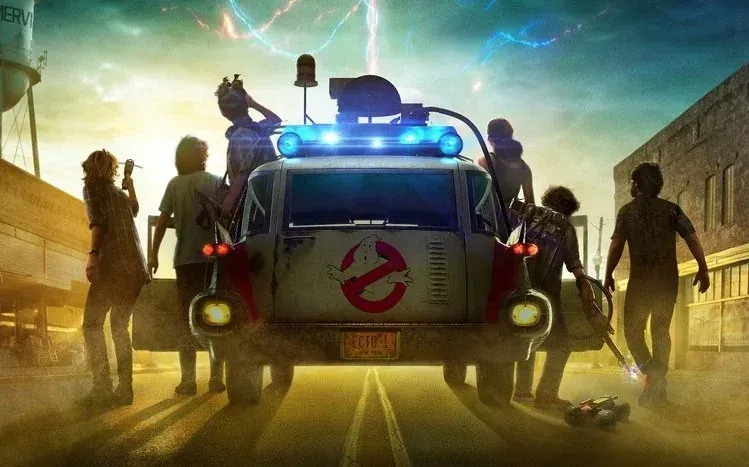 Ghostbusters: Afterlife imagery featuring ghost-busting moments and nostalgic references.