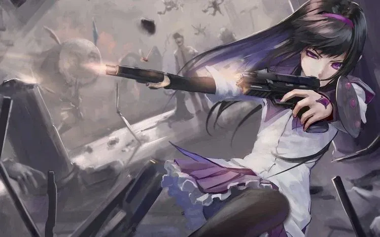 Character-focused wallpapers of Homura Akemi from Puella Magi Madoka Magica.