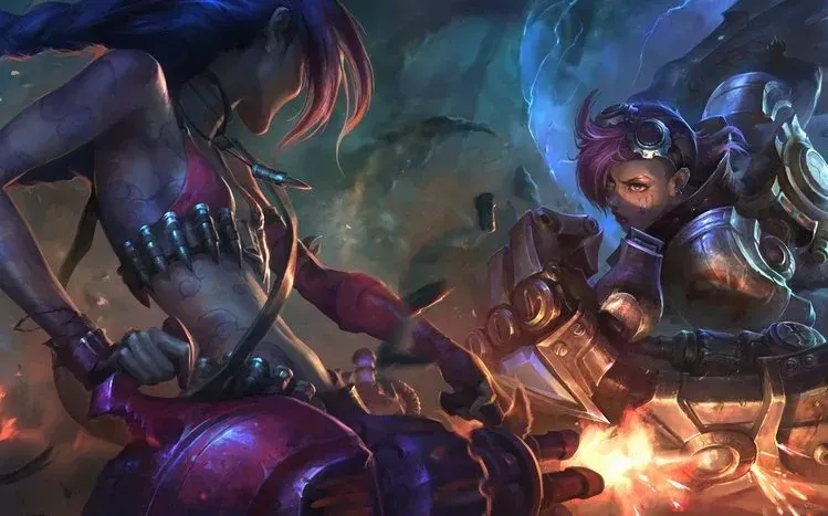 Jinx from Arcane in character-focused artwork emphasizing energy and intensity.