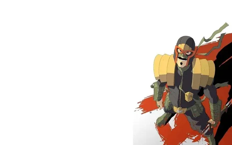 Judge Dredd wallpaper imagery, including a composition with a British flag backdrop.