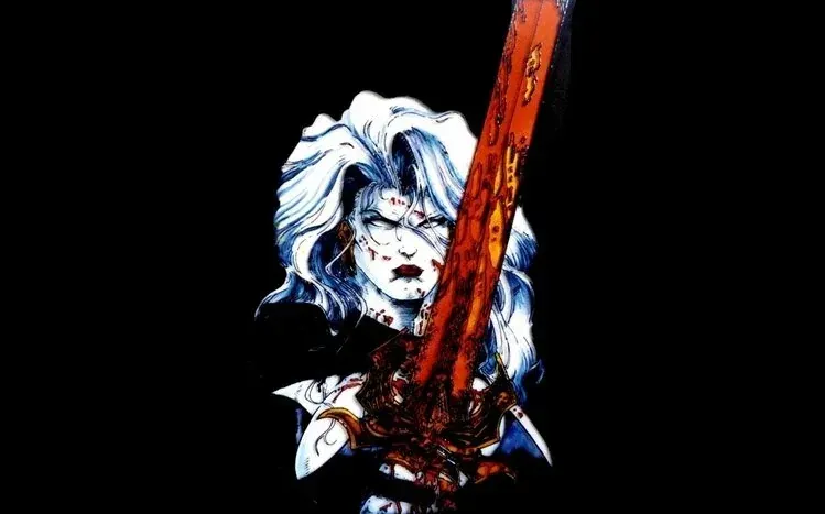 Lady Death character artwork featuring straight hair and an intense gaze.