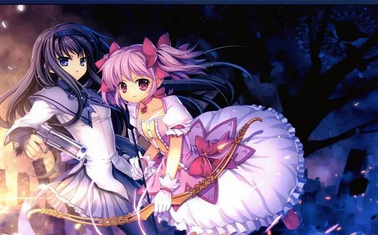 Madoka Kaname wallpapers featuring her magical-girl identity and bow-and-arrow imagery.
