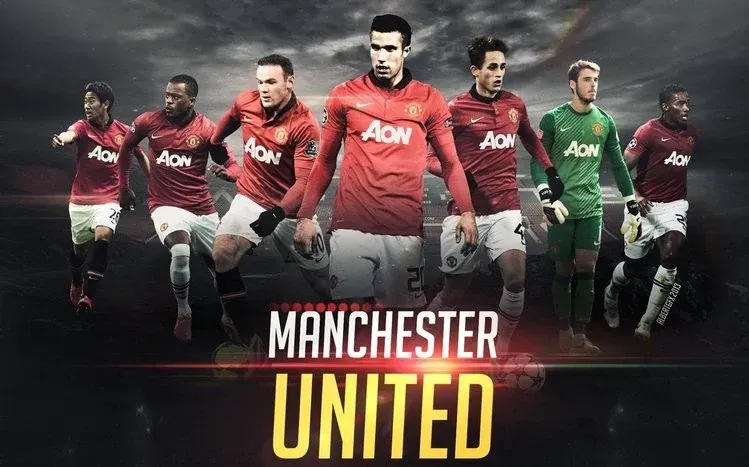 Manchester United player wallpapers, including David Beckham, Andy Cole, and Eric Cantona.