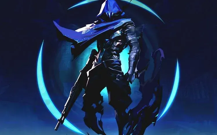 Omen from Valorant in shadow-themed character artwork.