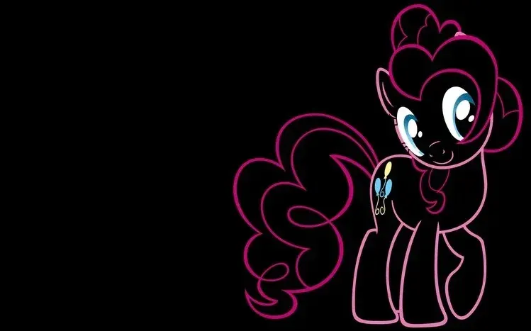 Pinkie Pie, the pink earth pony from My Little Pony, in varied character images.