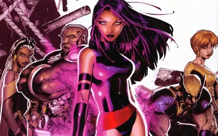 Marvel Comics wallpaper collection featuring Psylocke, identified as Betsy Braddock.