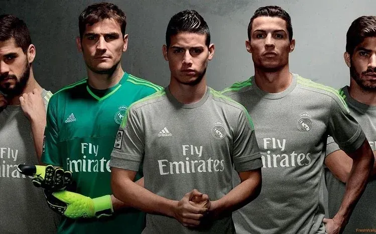 Real Madrid players celebrating victories and displaying teamwork.
